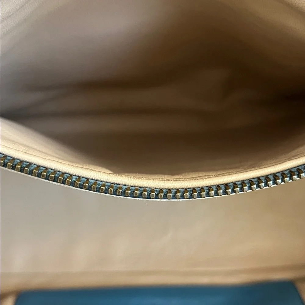 Prada Blue All Leather Satchel with Gold Hardware - Picture 9 of 12